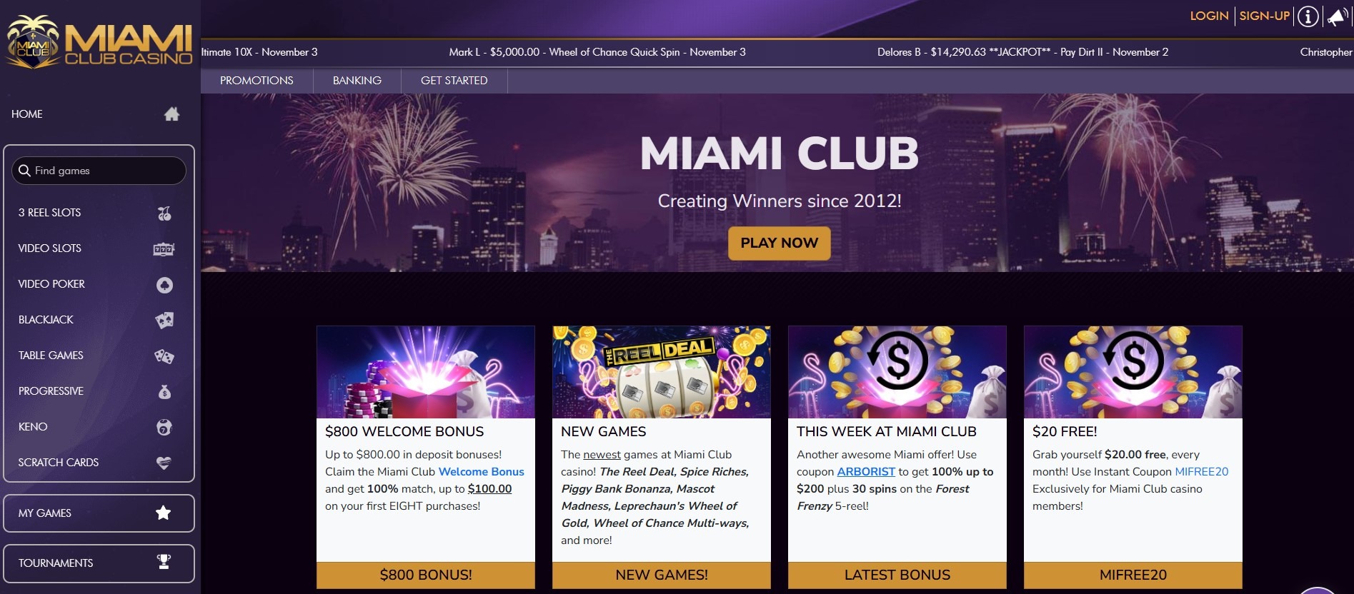 Miami Club Home Image