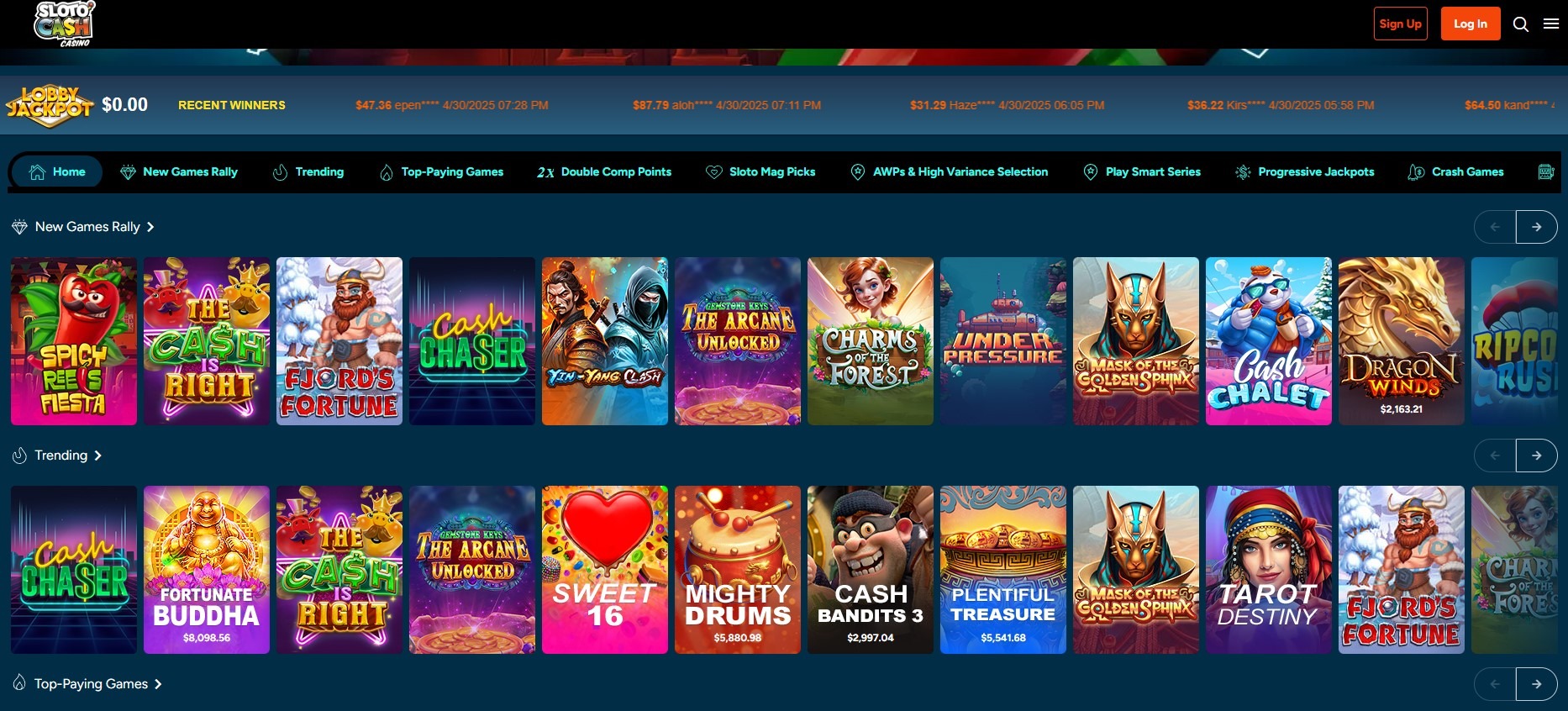 Sloto Cash Casino Games Image