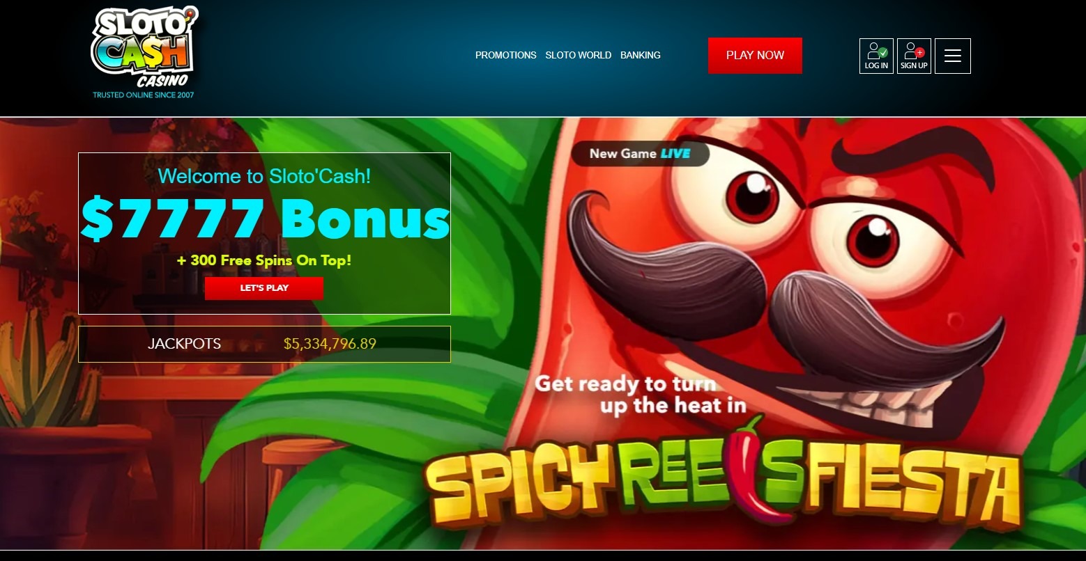 Sloto Cash Casino Home Image