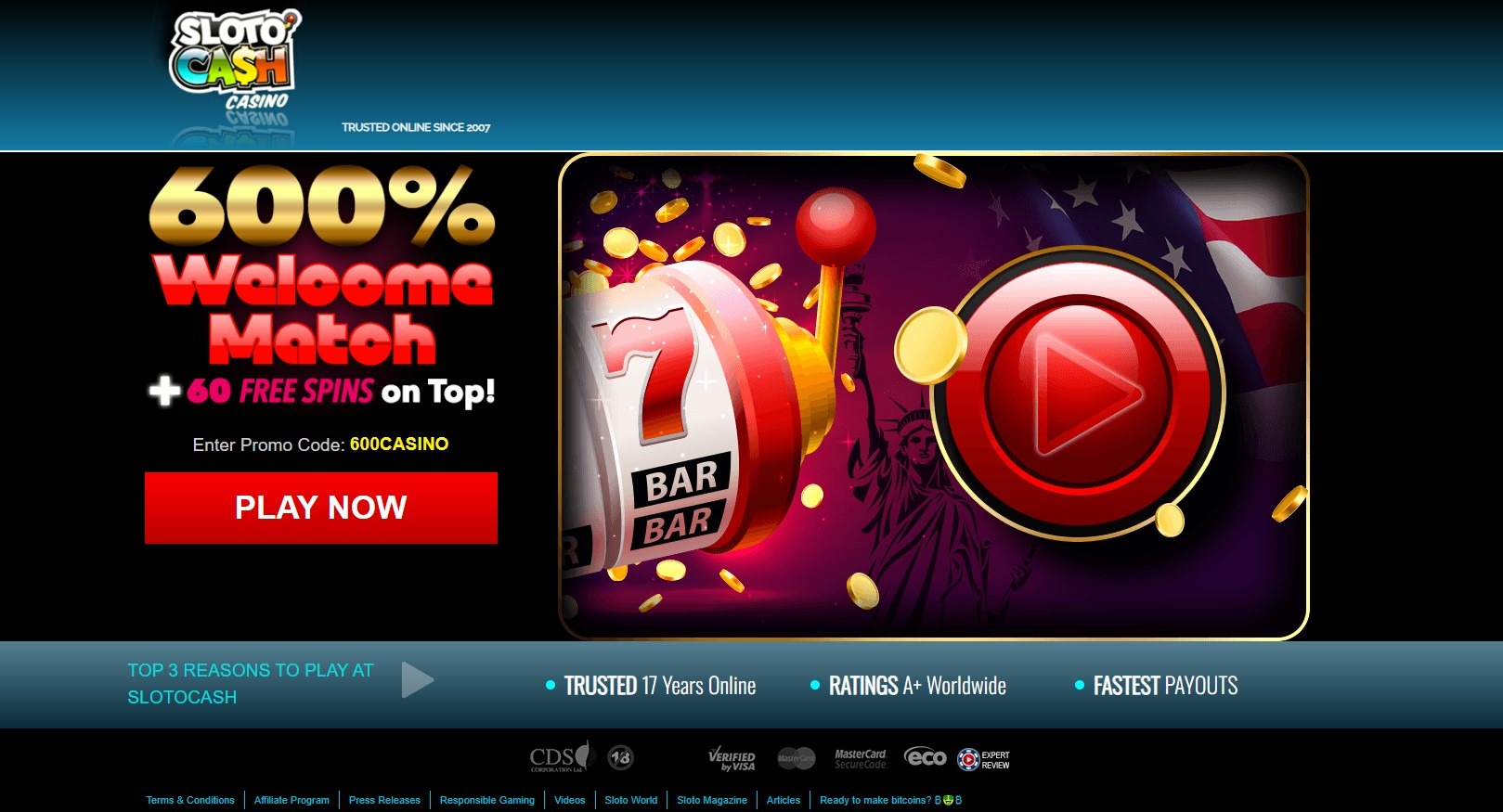 Sloto Cash Casino Promo Image