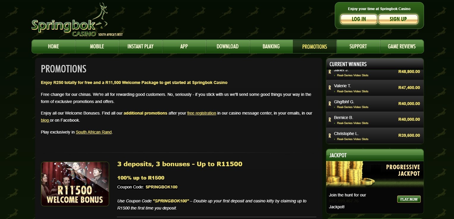 Springbok Casino Promotions Image