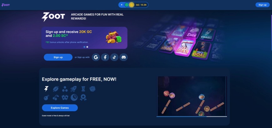 Zoot Casino Home Image