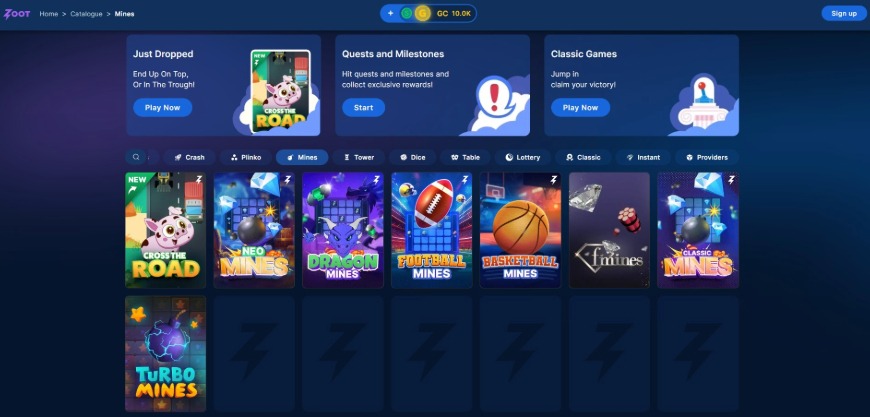 Zoot Casino Mines Image