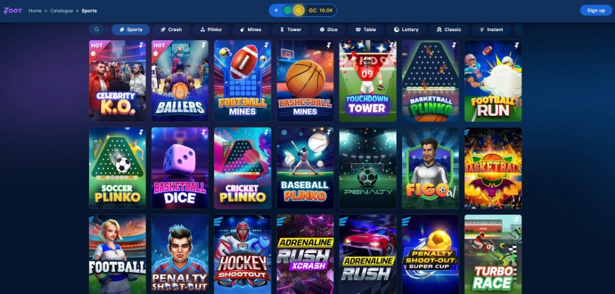 Zoot Casino Sports Image