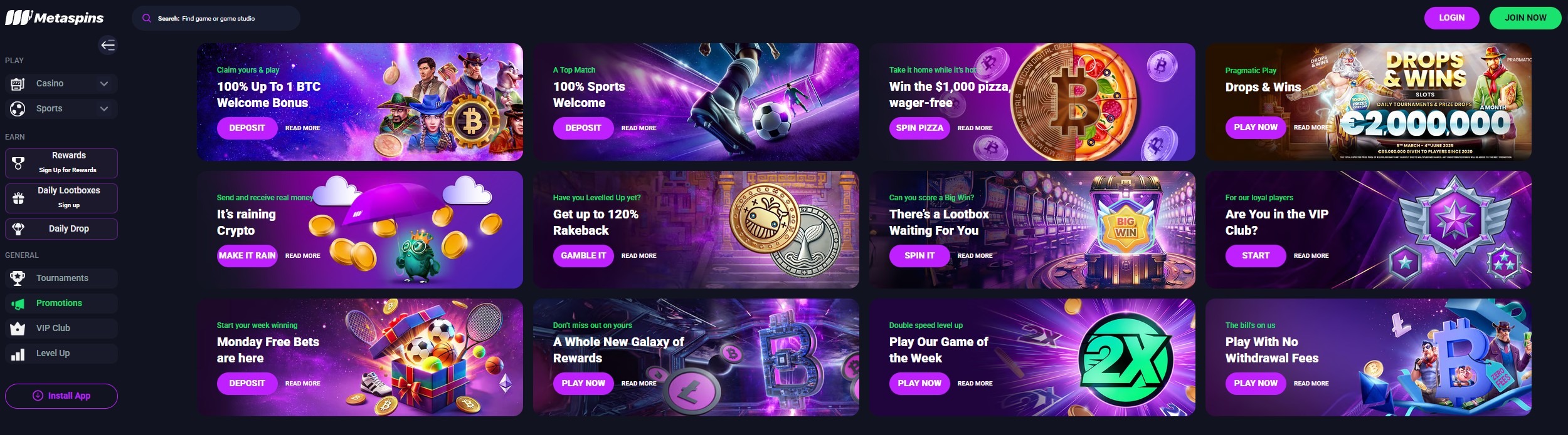 Metaspins Casino Desk Bonus Ss1