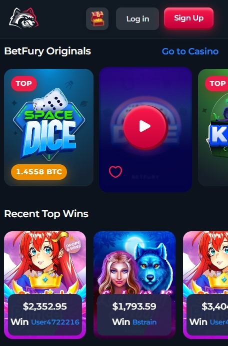 Betfury Casino Games Mobile