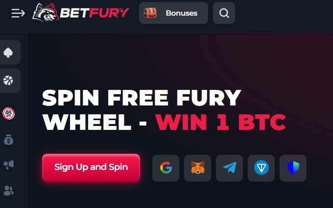 Betfury Casino Homepage