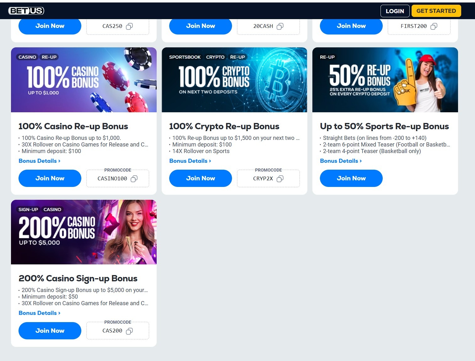 Betus Casino Promo Codes Ss2