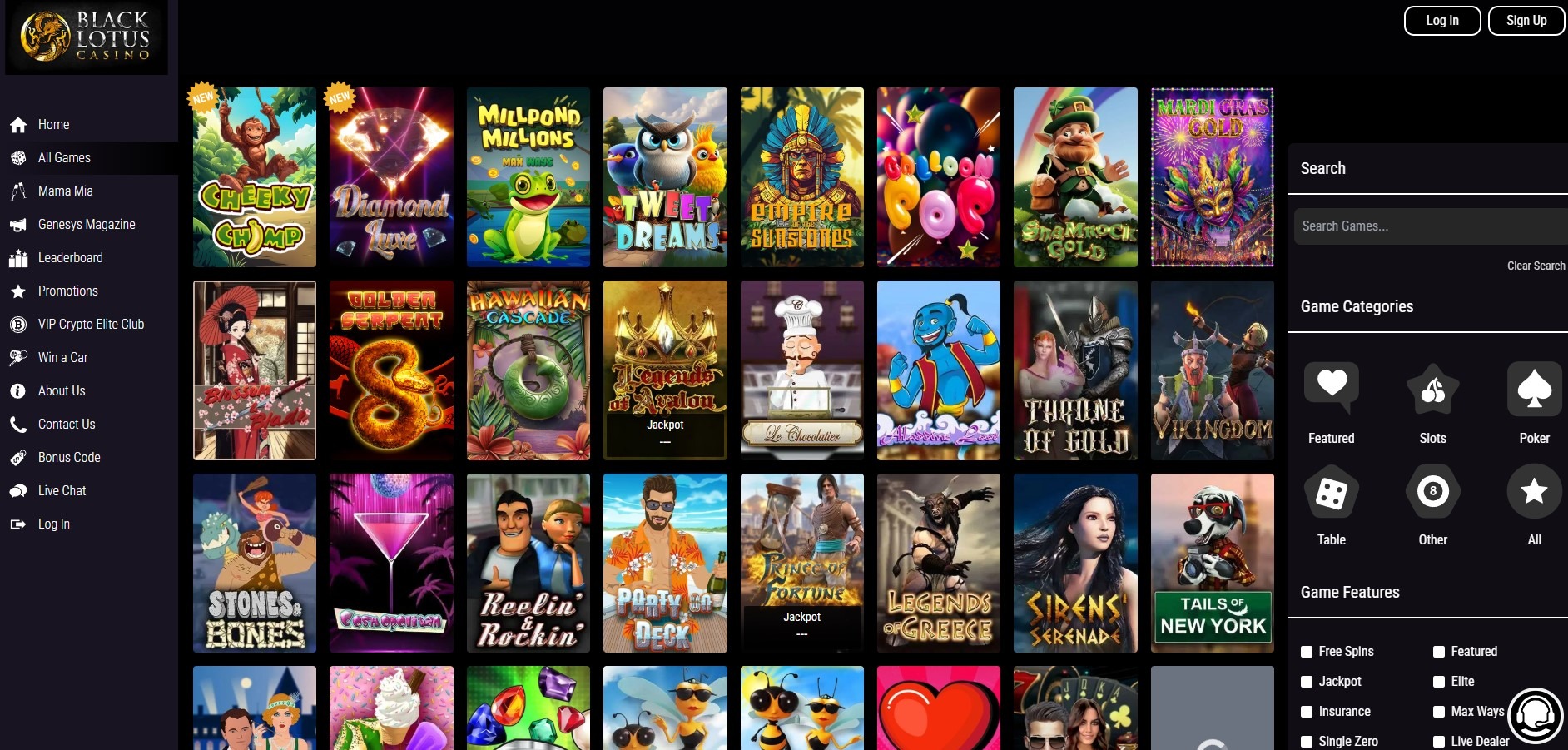 Black Lotus Casino Games Image