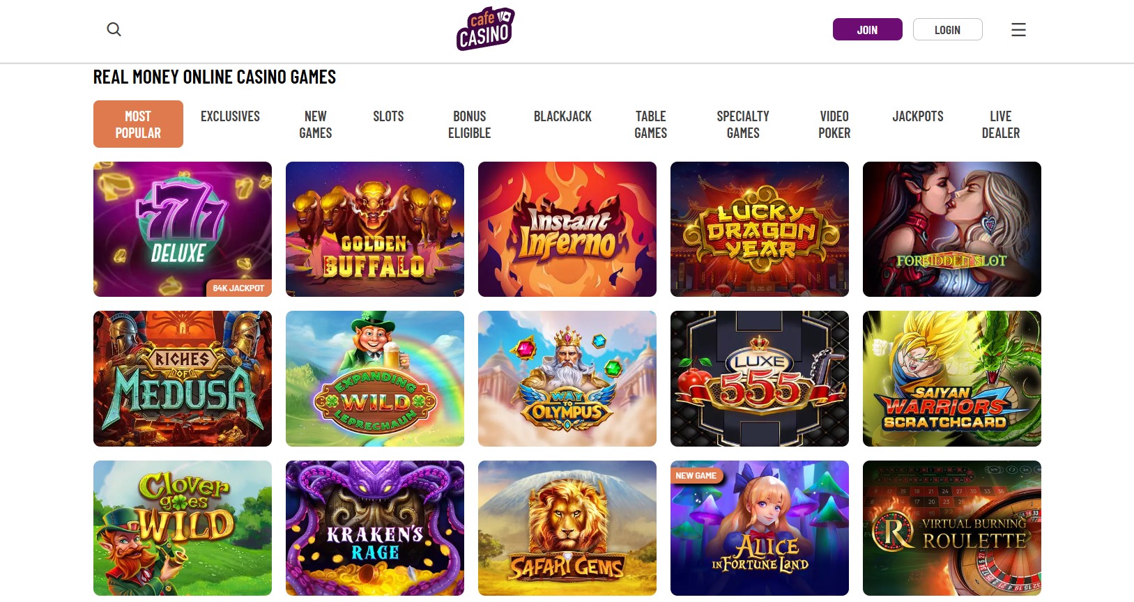 Cafe Casino Games Image