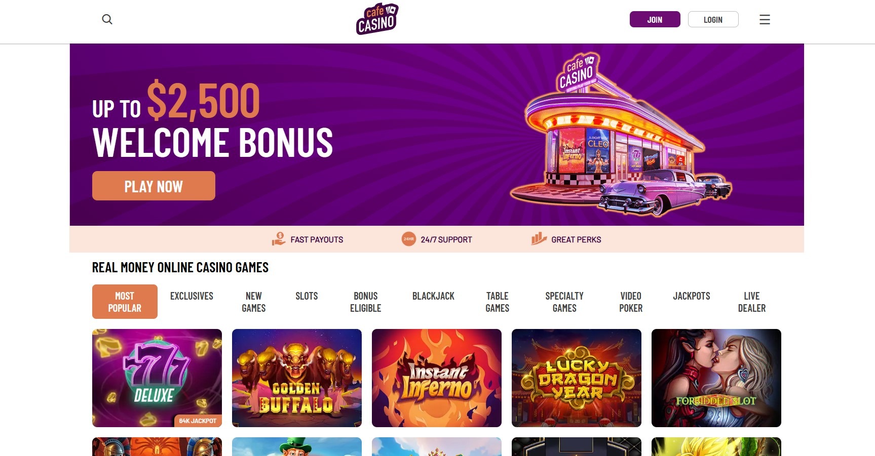 Cafe Casino Home Image