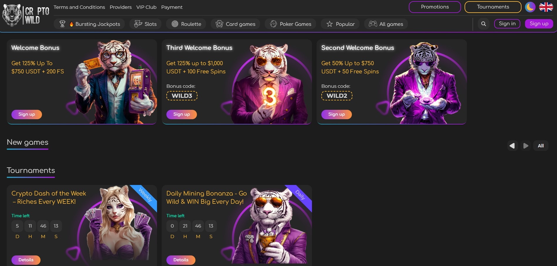 Cryptowild Casino Home Image