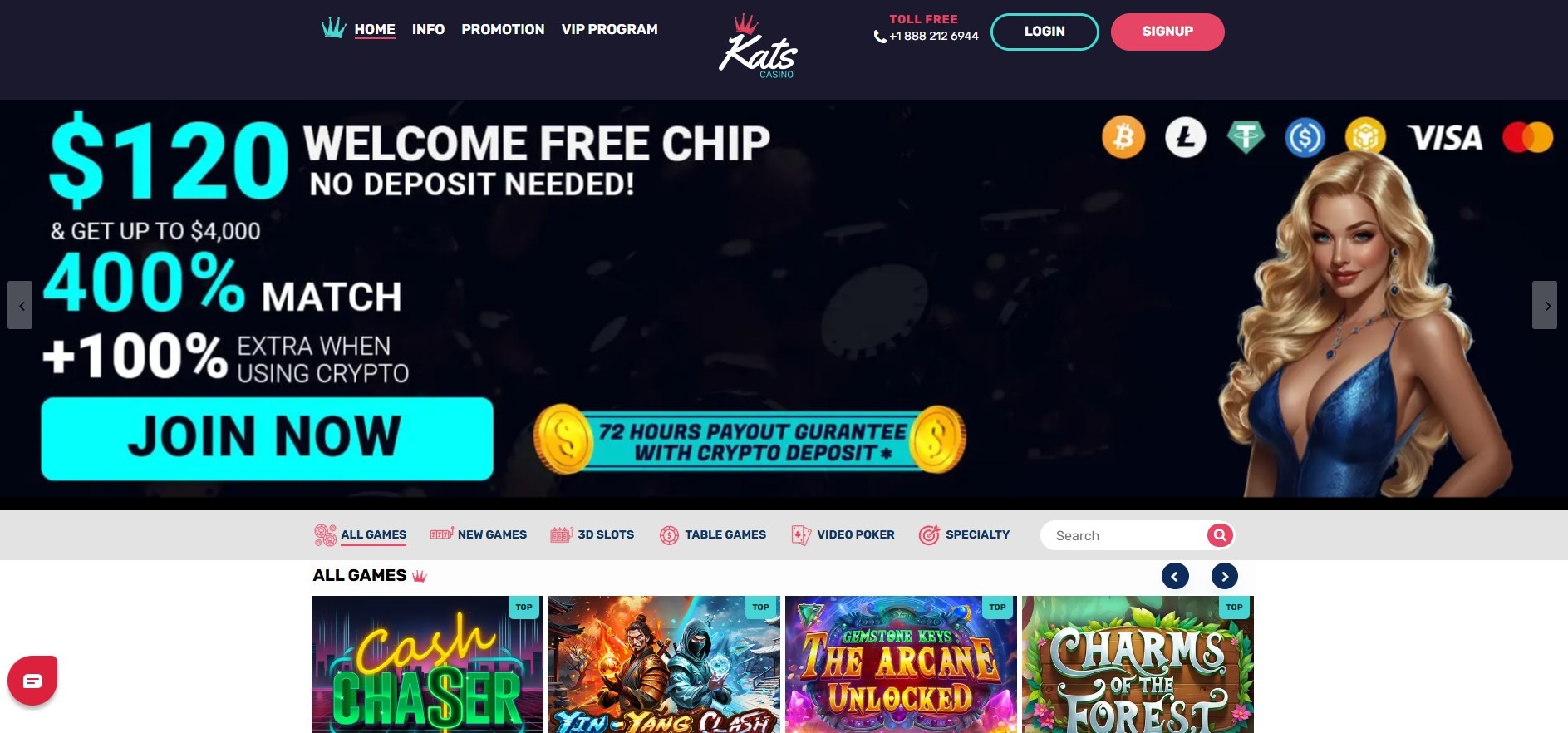 Kats Casino Home Image