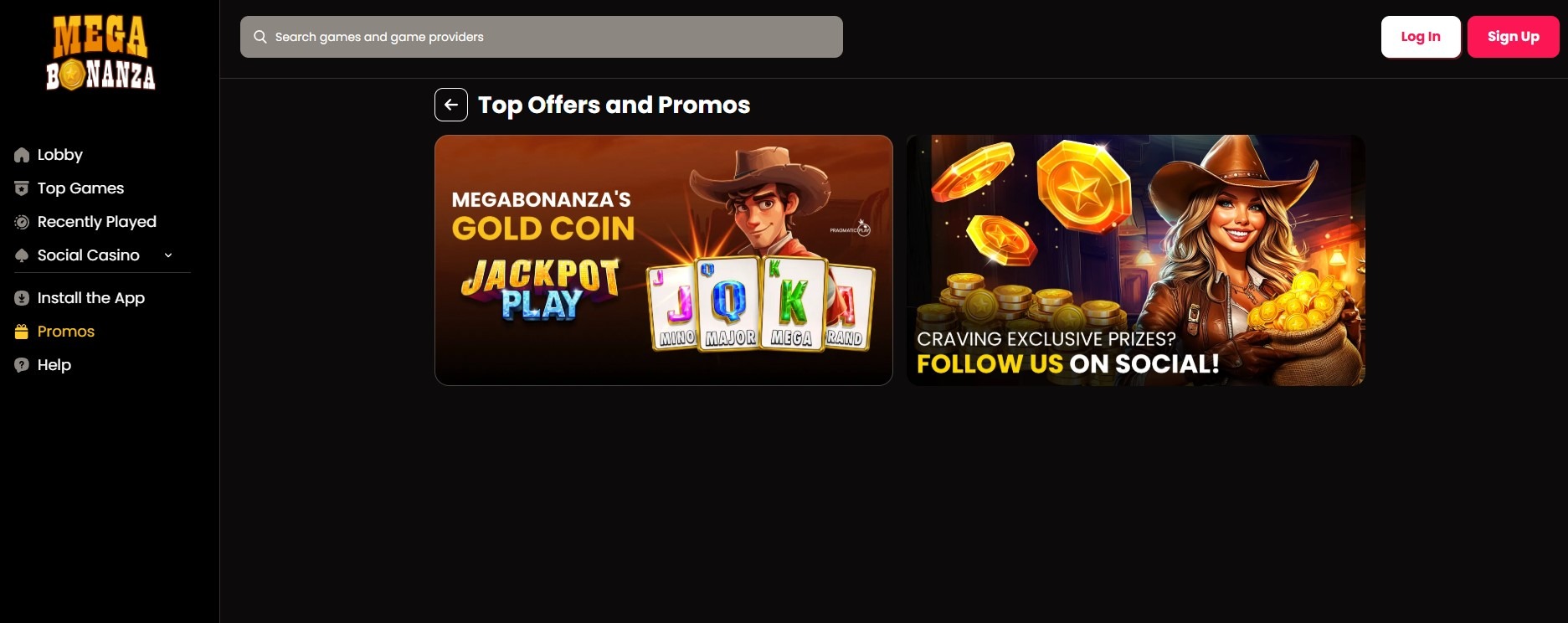 Mega Bonanza Casino Promo Image