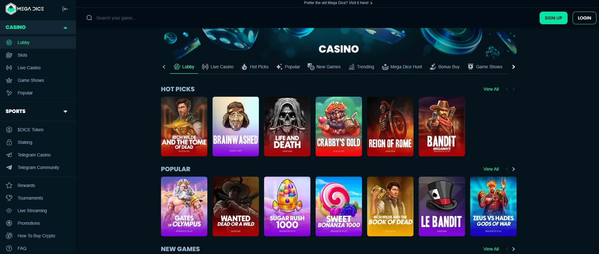 Megadice Casino Games Image