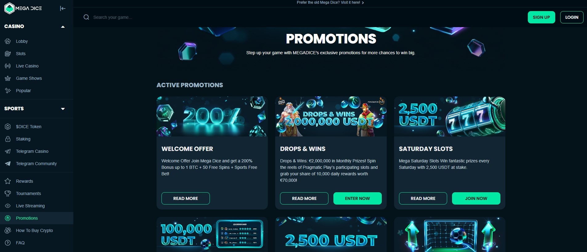 Megadice Casino Promotions Image