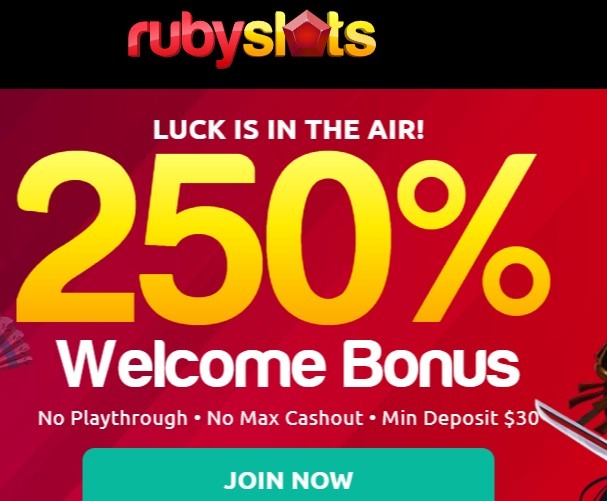 Ruby Slots Casino Homepage