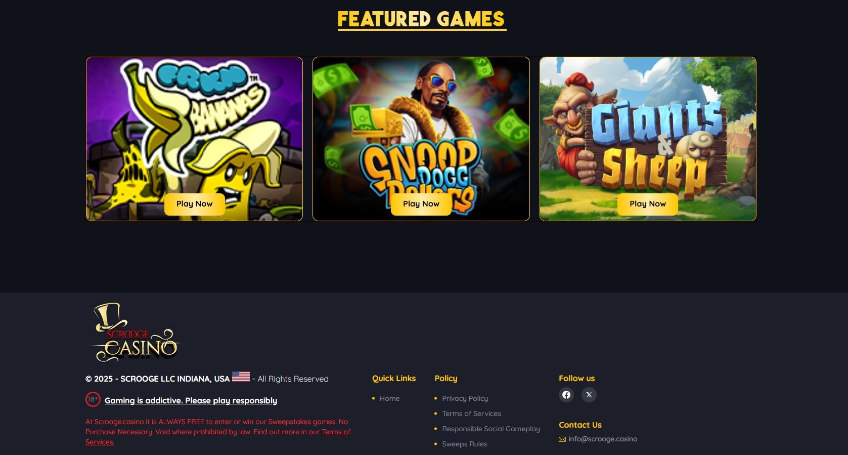 Scrooge Casino Games Image