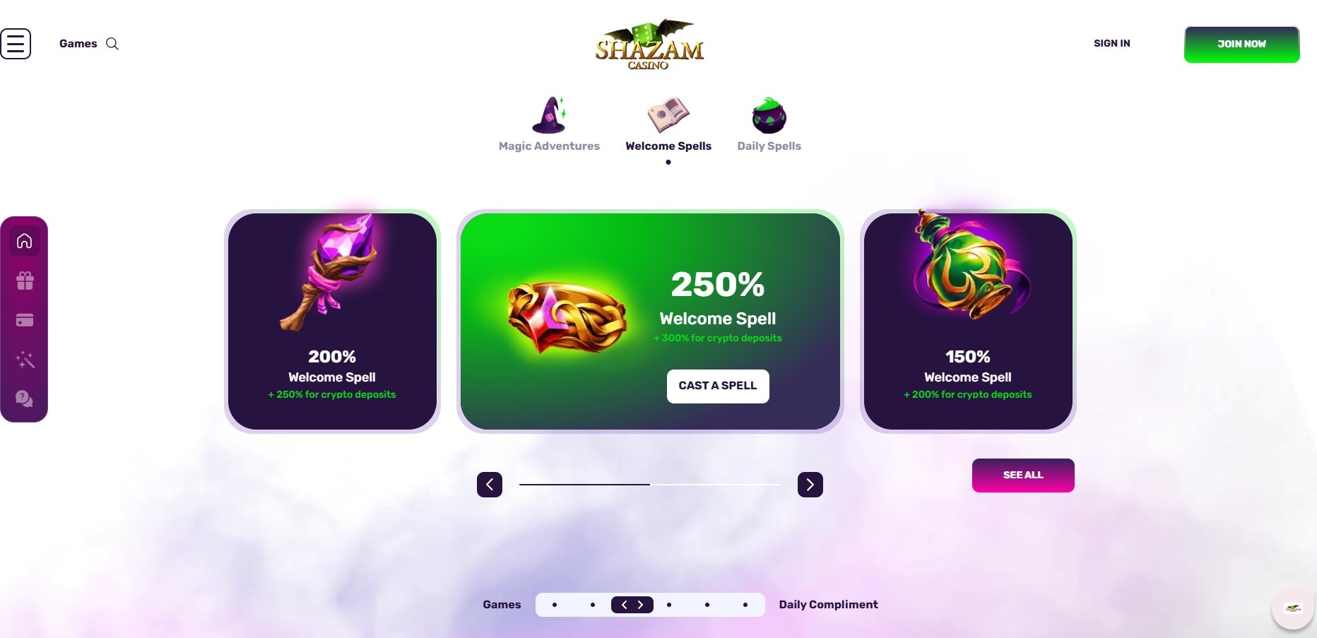 Shazam Casino Promotions Image