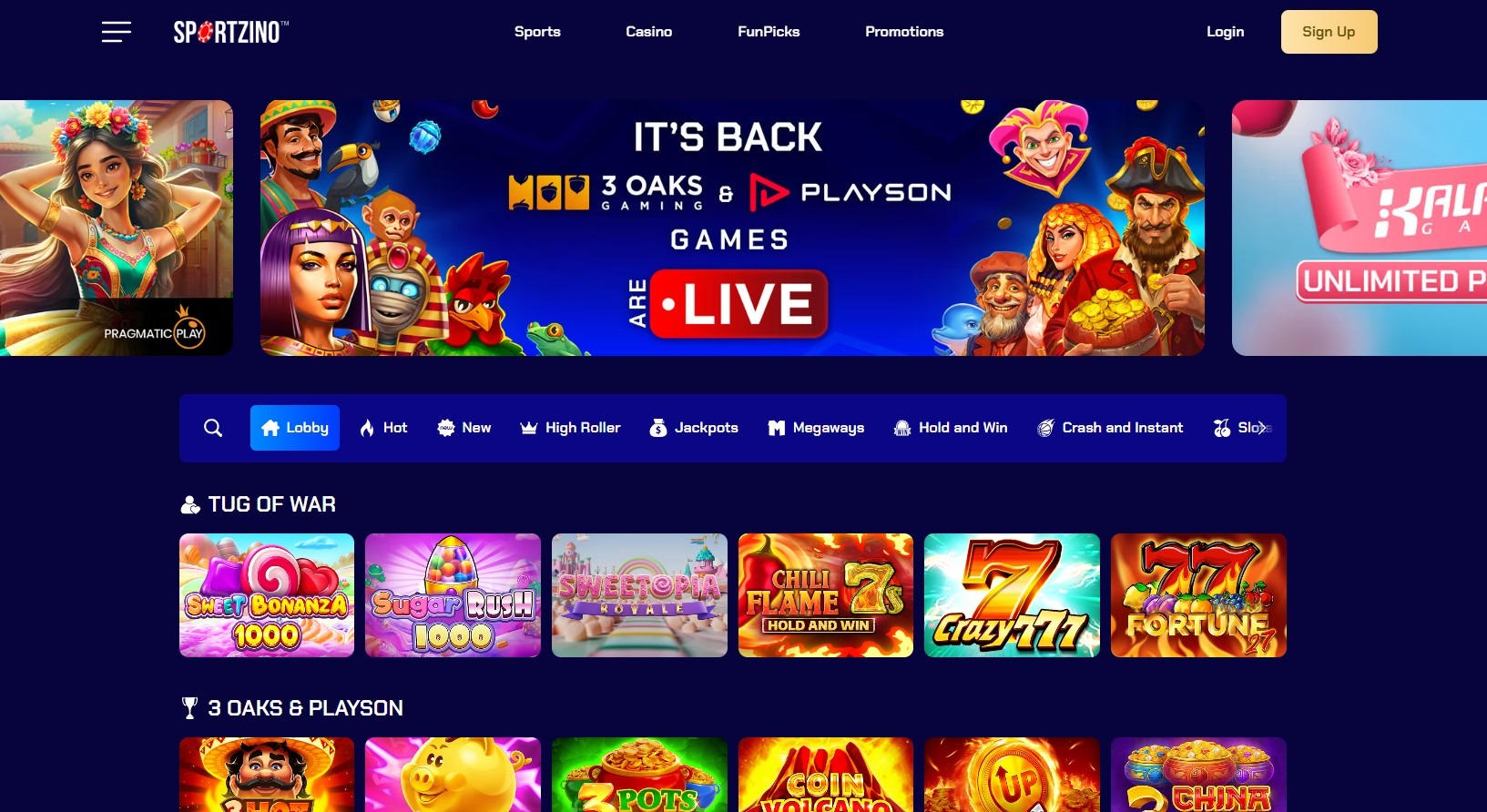 Sportzino Casino Games Image