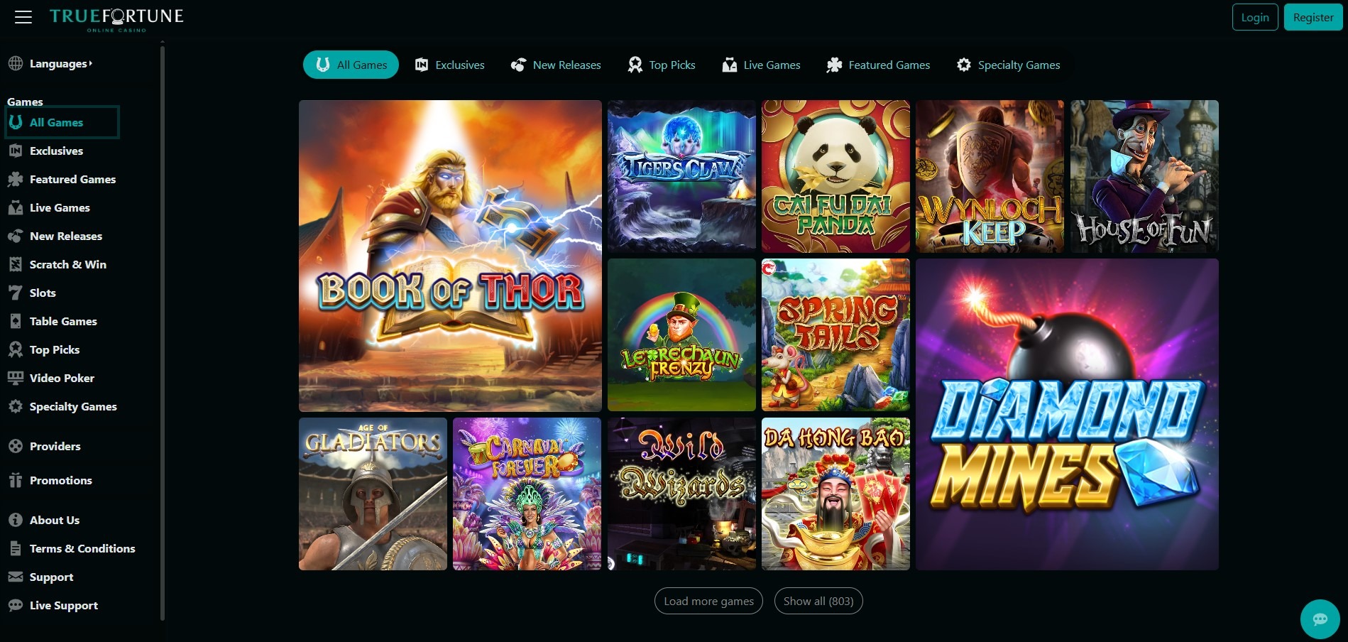 True Fortune Casino Games Image