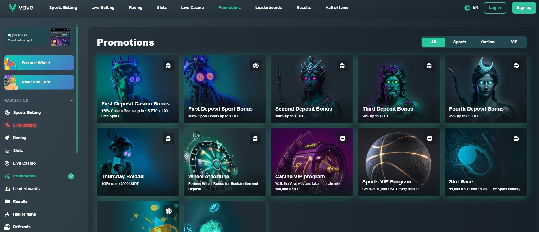 Vave Casino Promotions Image