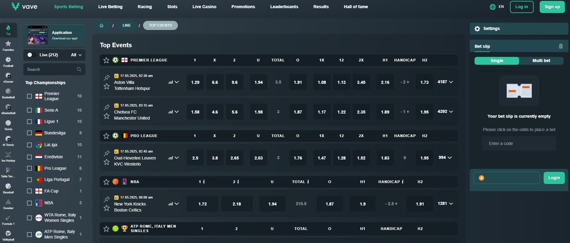 Vave Casino Sportsbetting Image