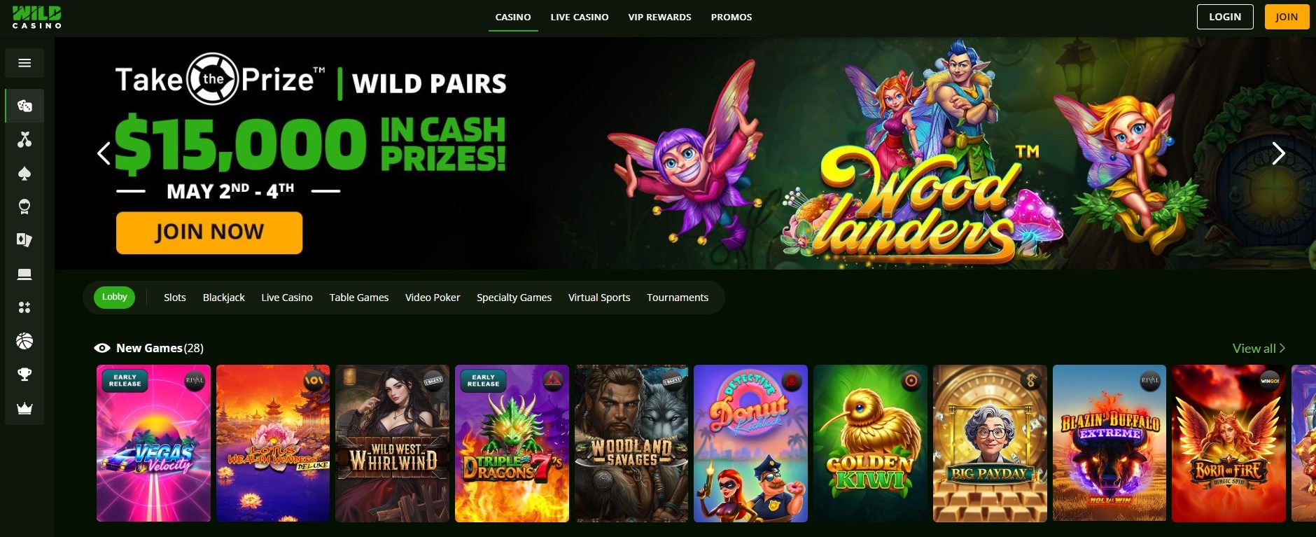 Wild Casino Home Image