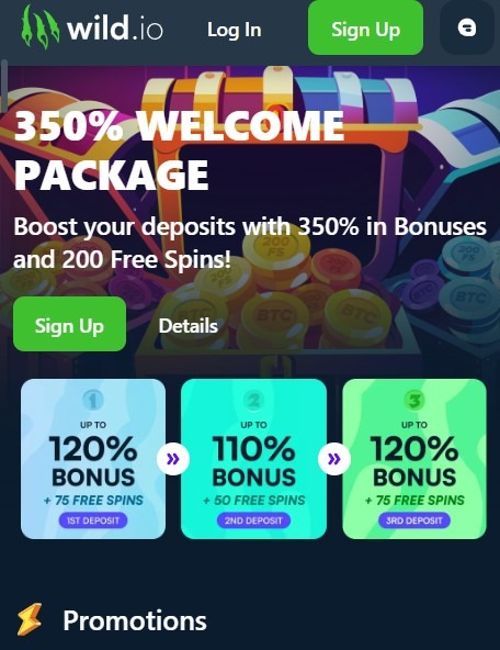 Wild Io Casino Mobile Promo