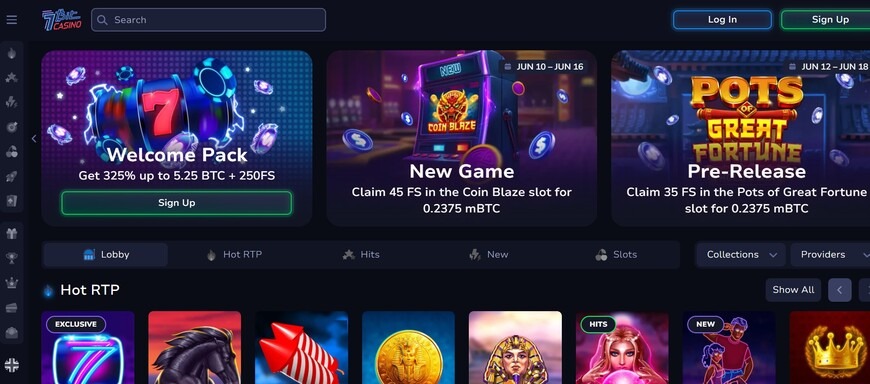 7bit Casino Main Page