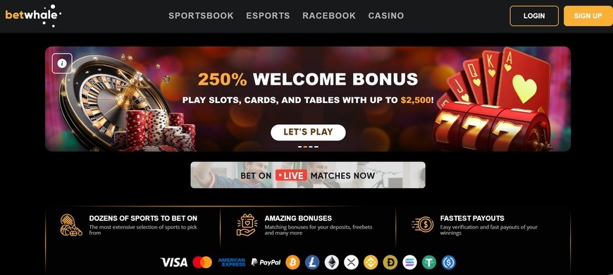 Betwhale Casino Main Page