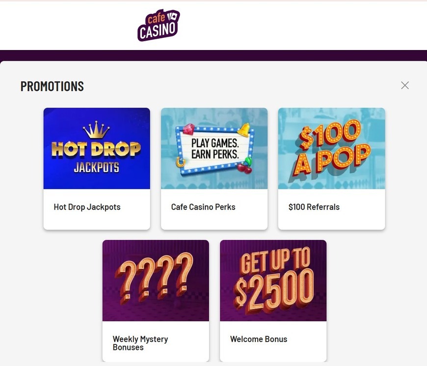 Cafe Casino Promo Page