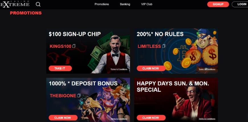 Casino Extreme Promo Page