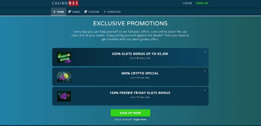 Casinomax Exclusive Promotions Image