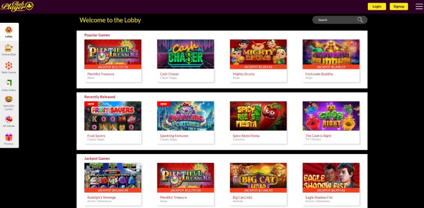 Club Player Casino Games Image