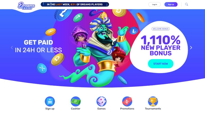 Dreams Casino Home Image