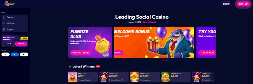 Funrize Casino Home Image