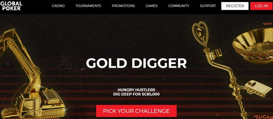 Global Poker Casino Golden Digger Page