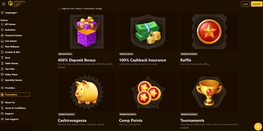 Golden Lady Casino Promotions Image
