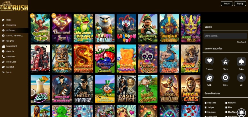 Grandrush Casino Games Image