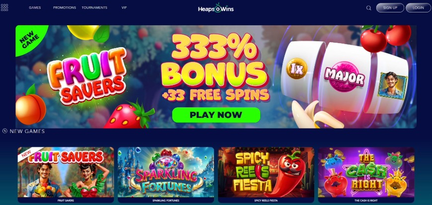 Heapsowins Casino Home Image