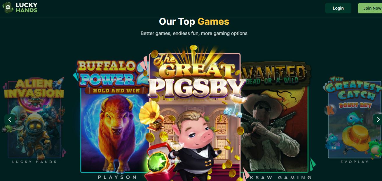 Lucky Hands Casino Game Page