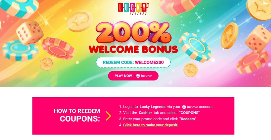 Lucky Legends Casino Home Image
