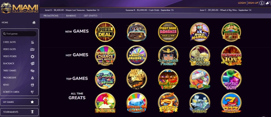 Miami Club Casino Games Image