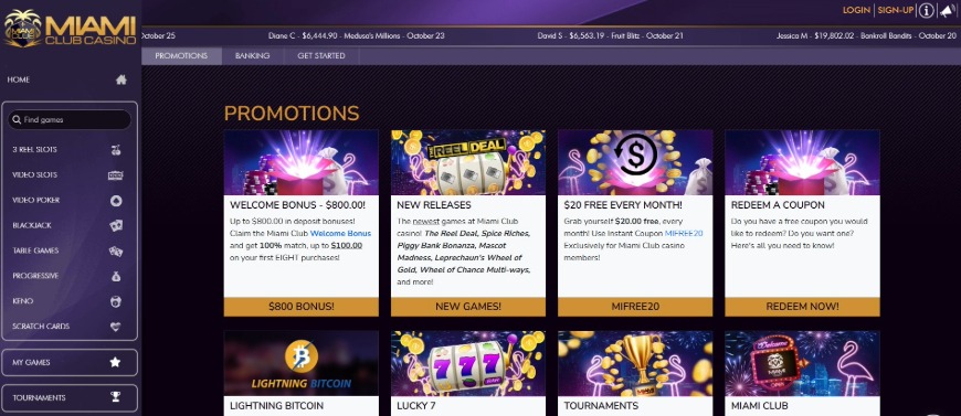 Miami Club Casino Promotions Image