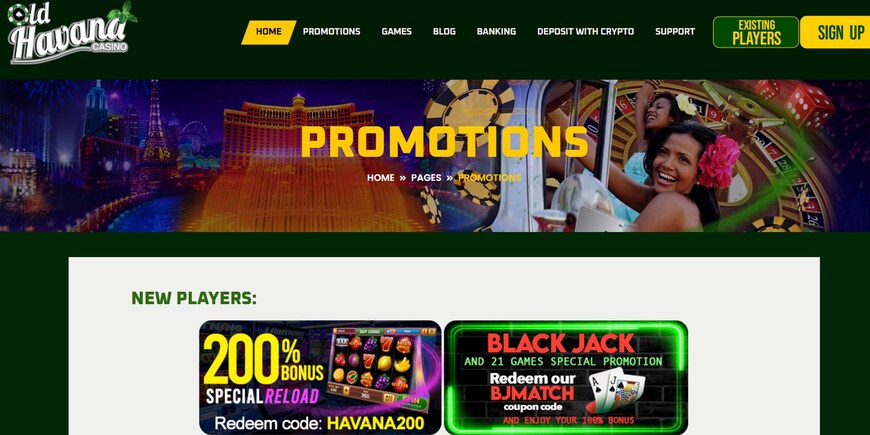 Old Havana Casino Promo Page