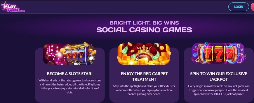 Playfame Casino Promo Page