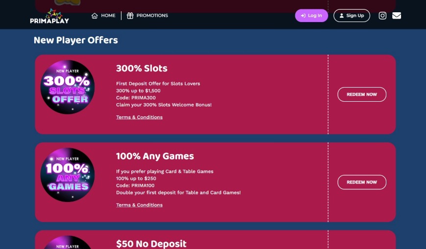 Primaplay Casino Promotions Image