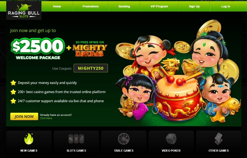 Raging Bull Slots Home Image