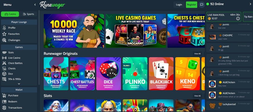 Runewager Casino Main Page